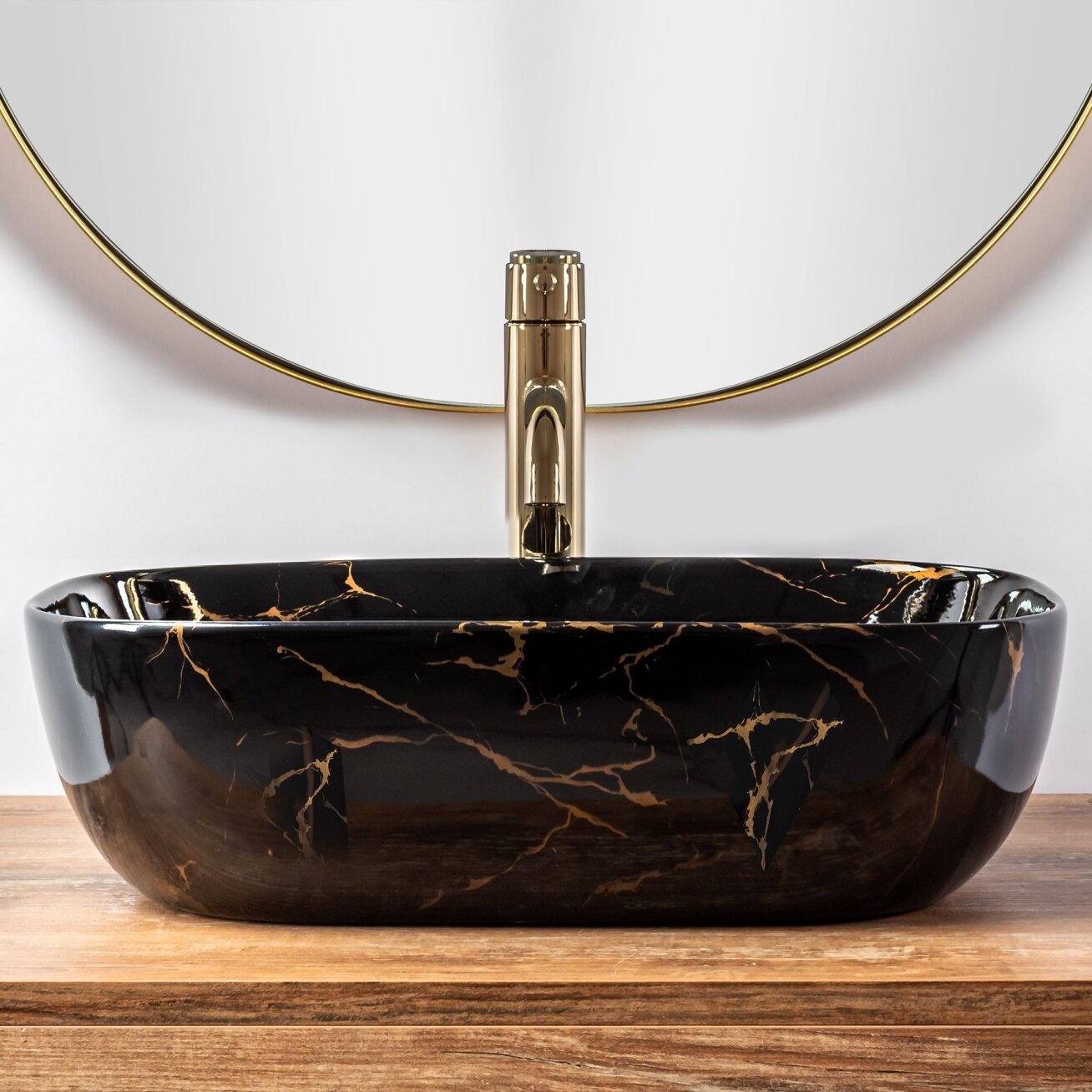 Kriauklė stalviršio Belinda JUODA Marble shiny 3