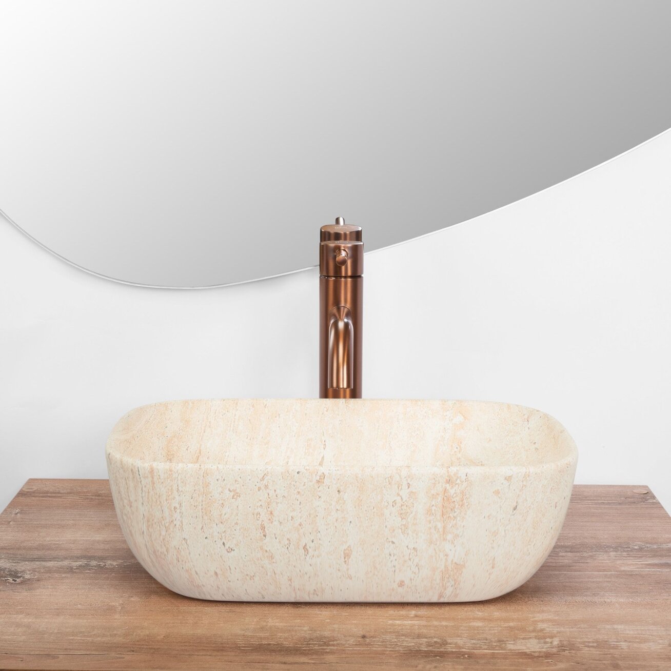 Kriauklė stalviršio BELINDA MINI TRAVERTINE MATT 3