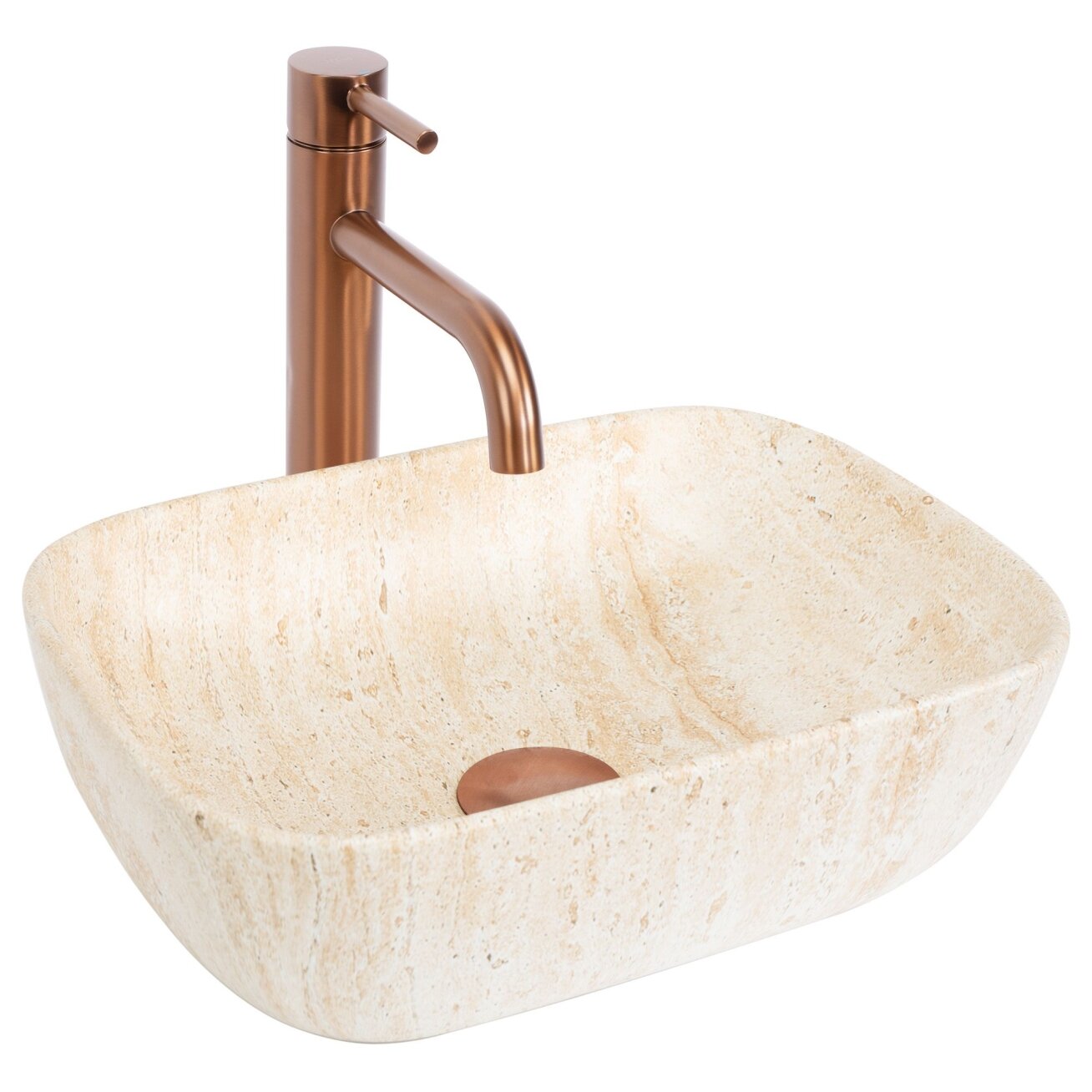 Kriauklė stalviršio BELINDA MINI TRAVERTINE MATT 4