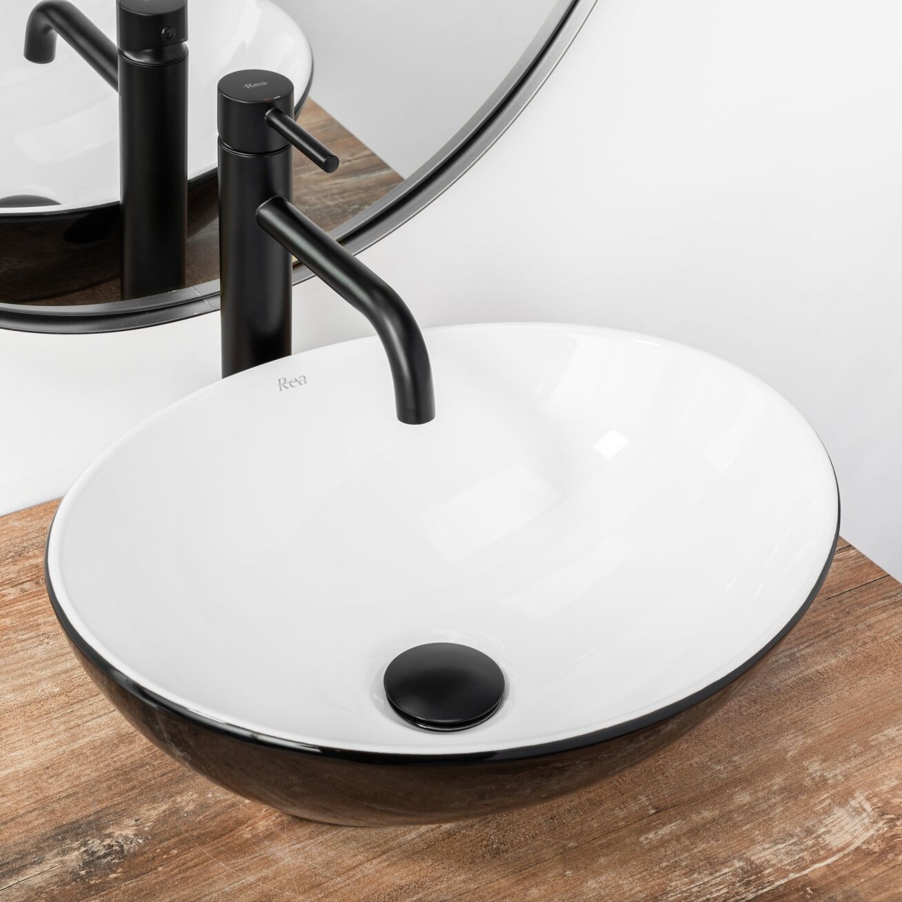 Kriauklė stalviršio Sofia White Black 3 Kriauklė stalviršio Sofia White Black 3