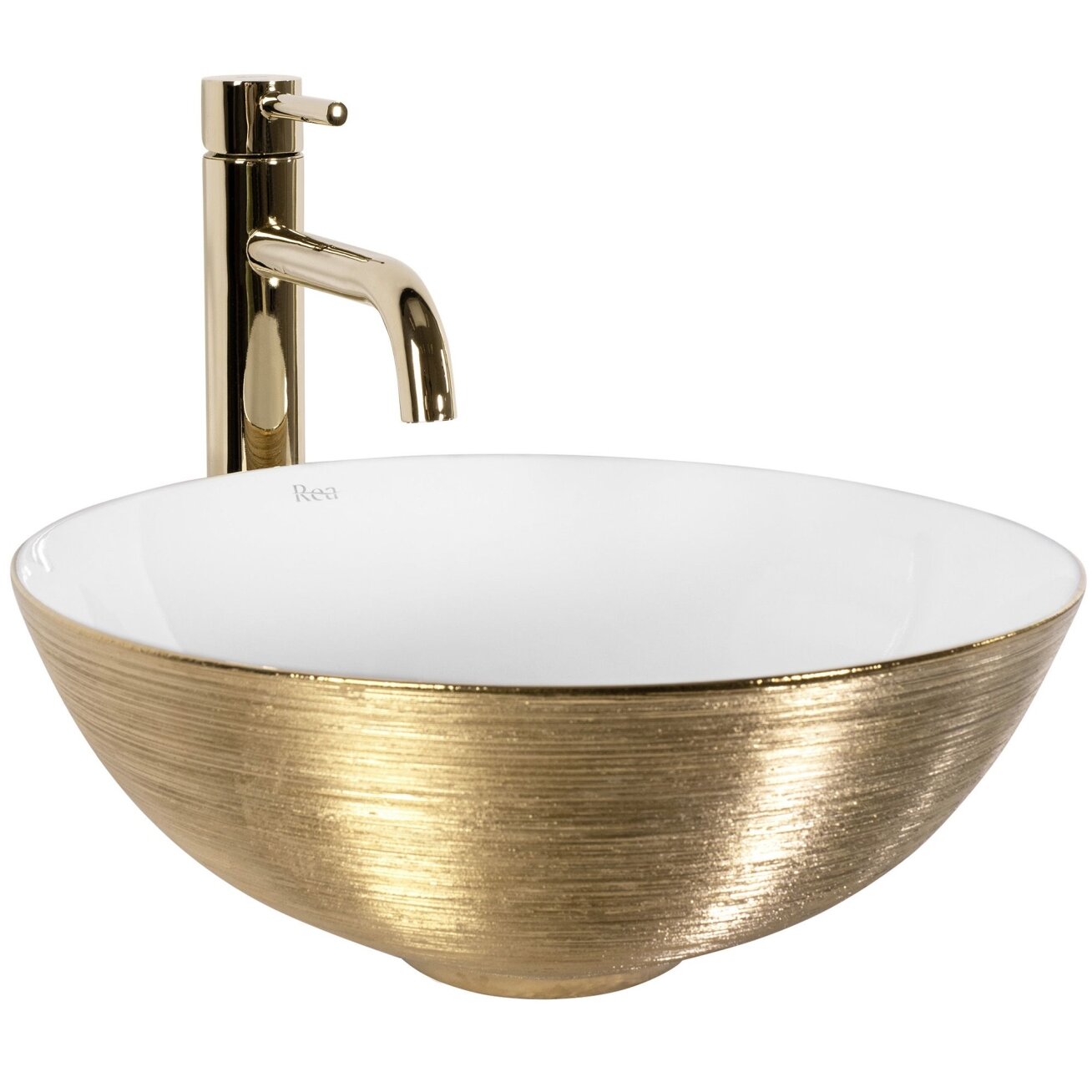 Kriauklė stalviršio STELLA Gold Brush / White 5