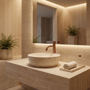 Kriauklė stalviršio Amelia Travertine Classic 48