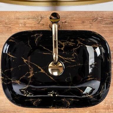Kriauklė stalviršio Belinda JUODA Marble shiny