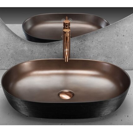 Kriauklė keramikos CLEO 61 Copper Bush / Black 3