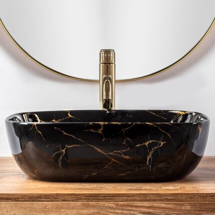 Kriauklė stalviršio Belinda JUODA Marble shiny 3