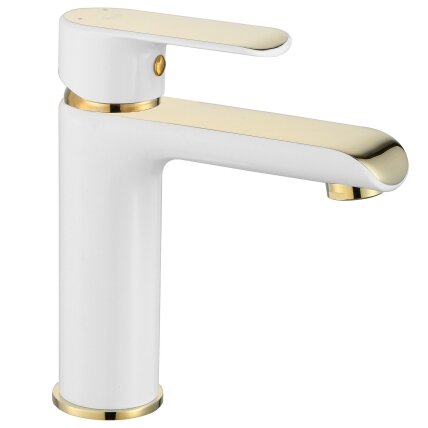 Kriauklės maišytuvas Bloom White Gold Low 2