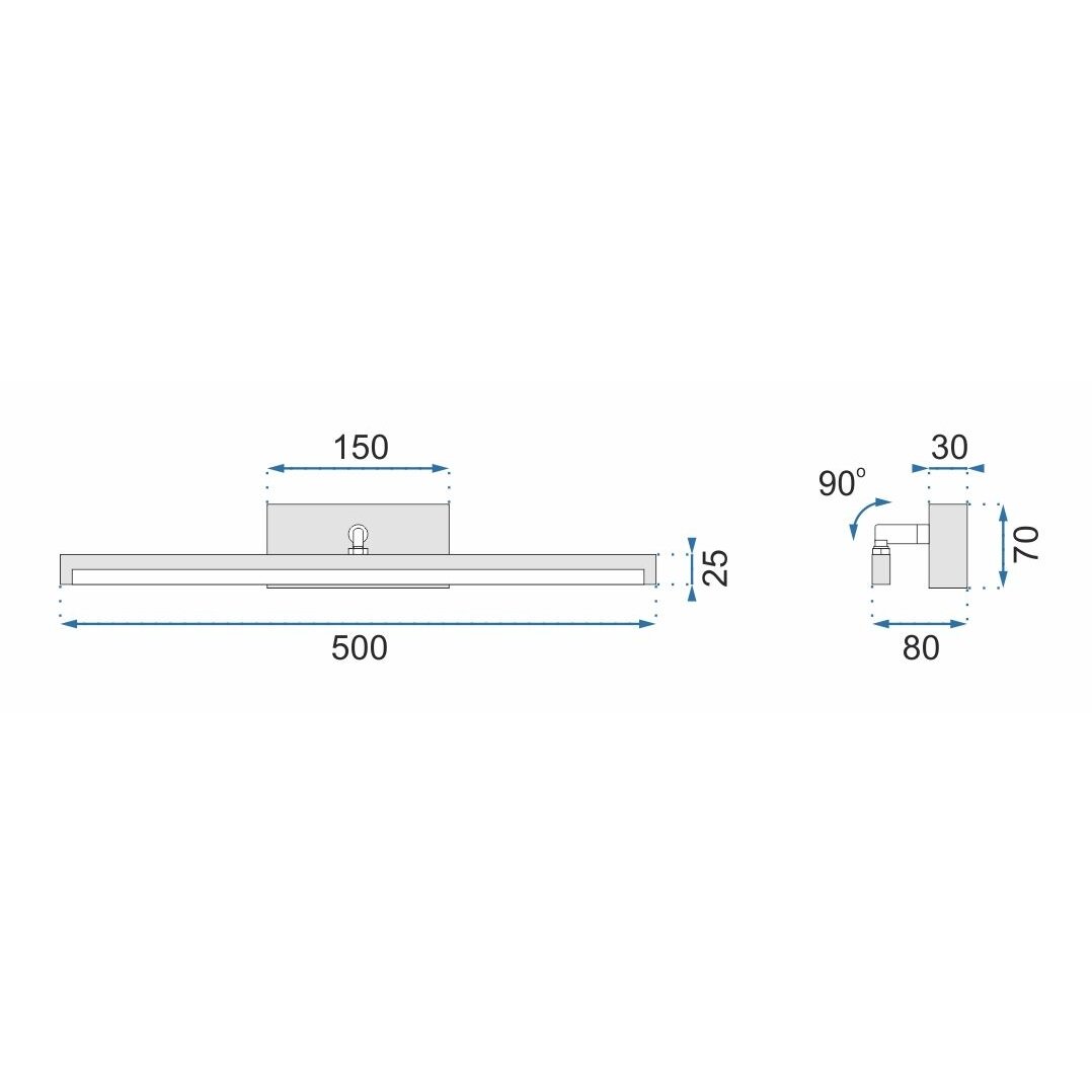 LED sieninis šviestuvas 12W 50CM APP374-1W WHITE 6