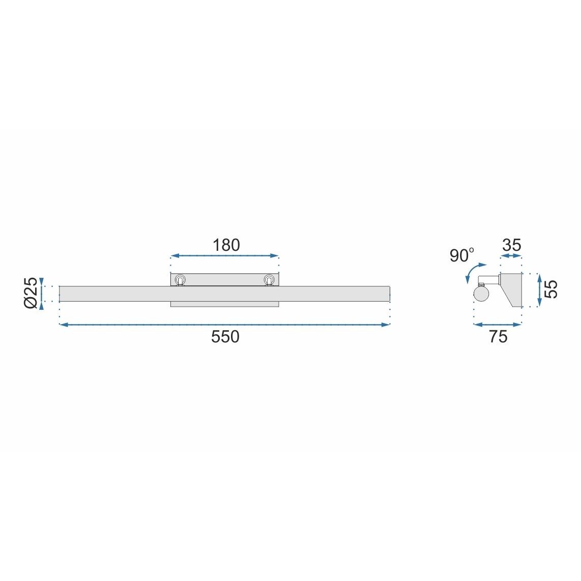 LED sieninis šviestuvas 7W 55CM APP362-1W 8 LED sieninis šviestuvas 7W 55CM APP362-1W 8
