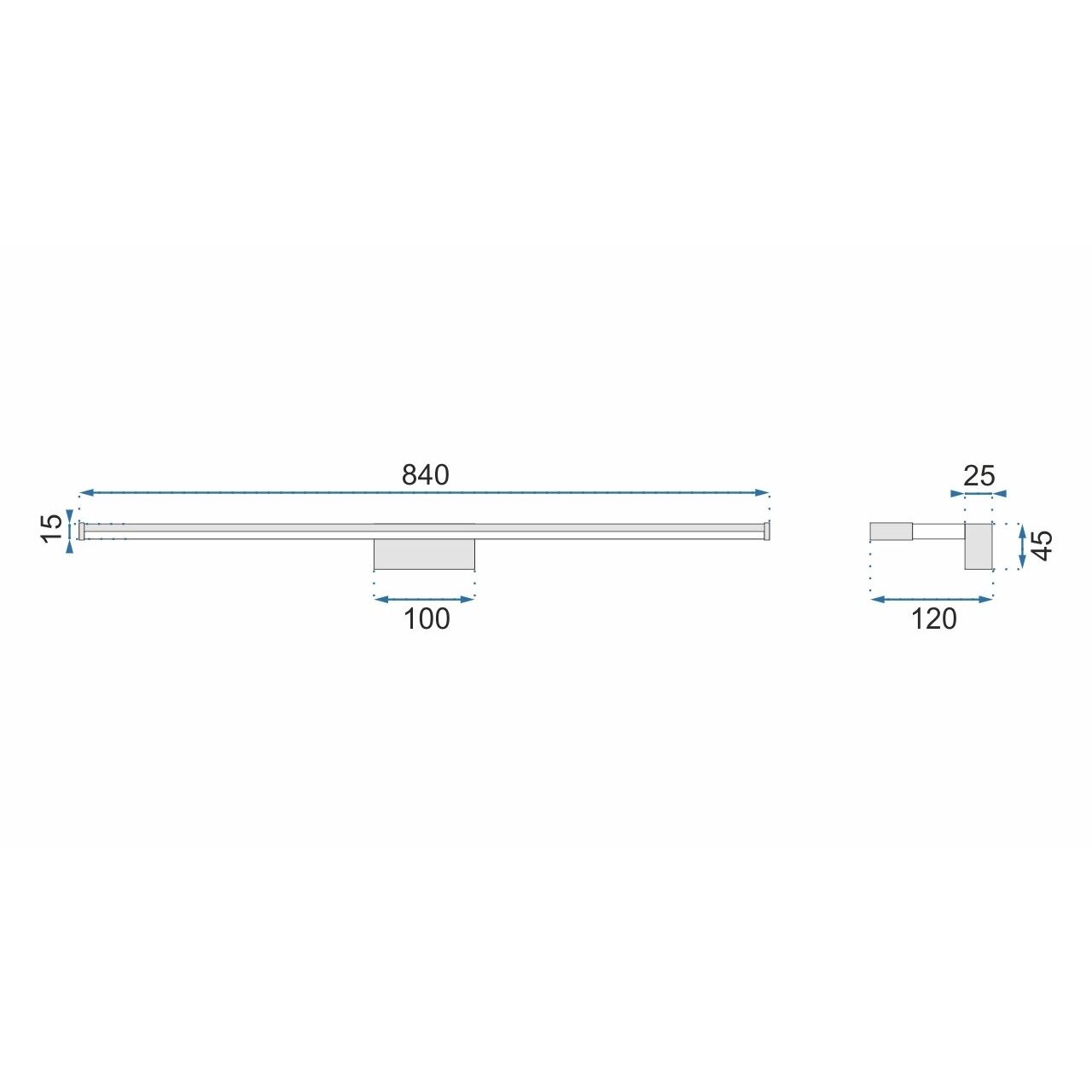 LED sieninis šviestuvas 18W 90CM APP371-1W CHROM 4