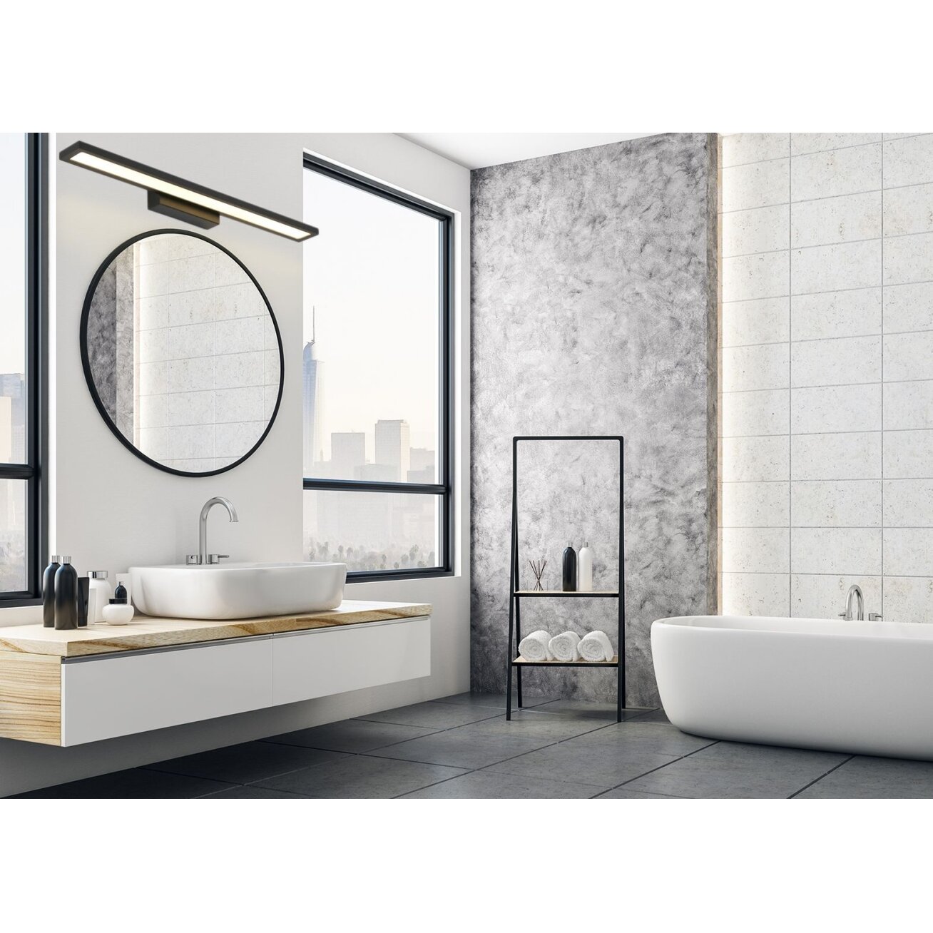 LED sieninis šviestuvas 60CM APP840-1W FLAT BLACK 6