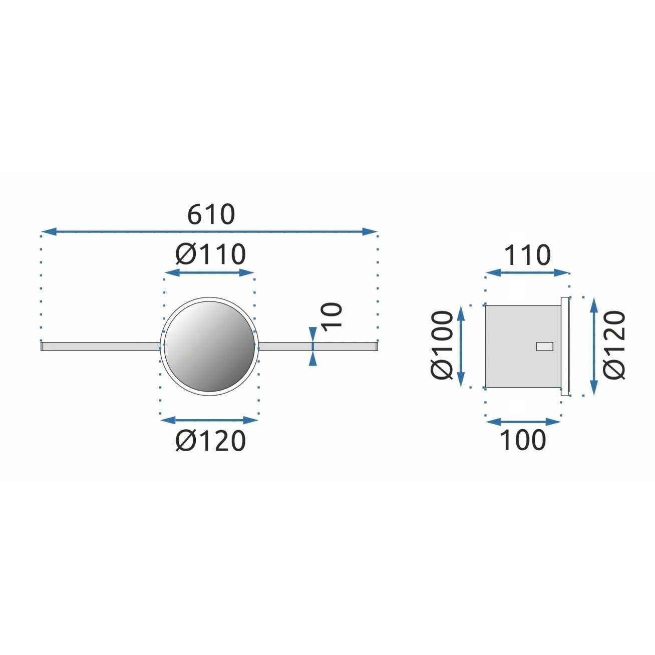 LED sieninis šviestuvas 60CM APP849-1W ROUND BLACK 6