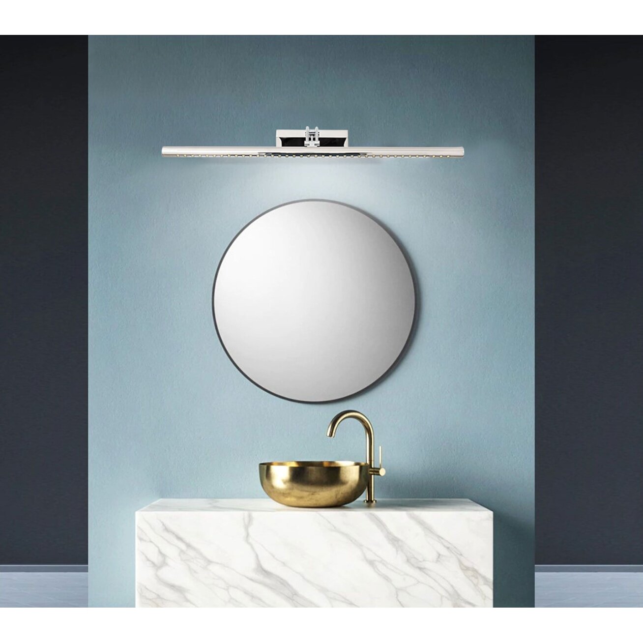 LED sieninis šviestuvas 7W 55CM APP365-1W CHROM 5