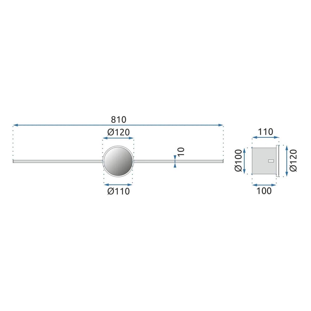 LED sieninis šviestuvas 80CM APP850-1W ROUND BLACK 6 LED sieninis šviestuvas 80CM APP850-1W ROUND BLACK 6