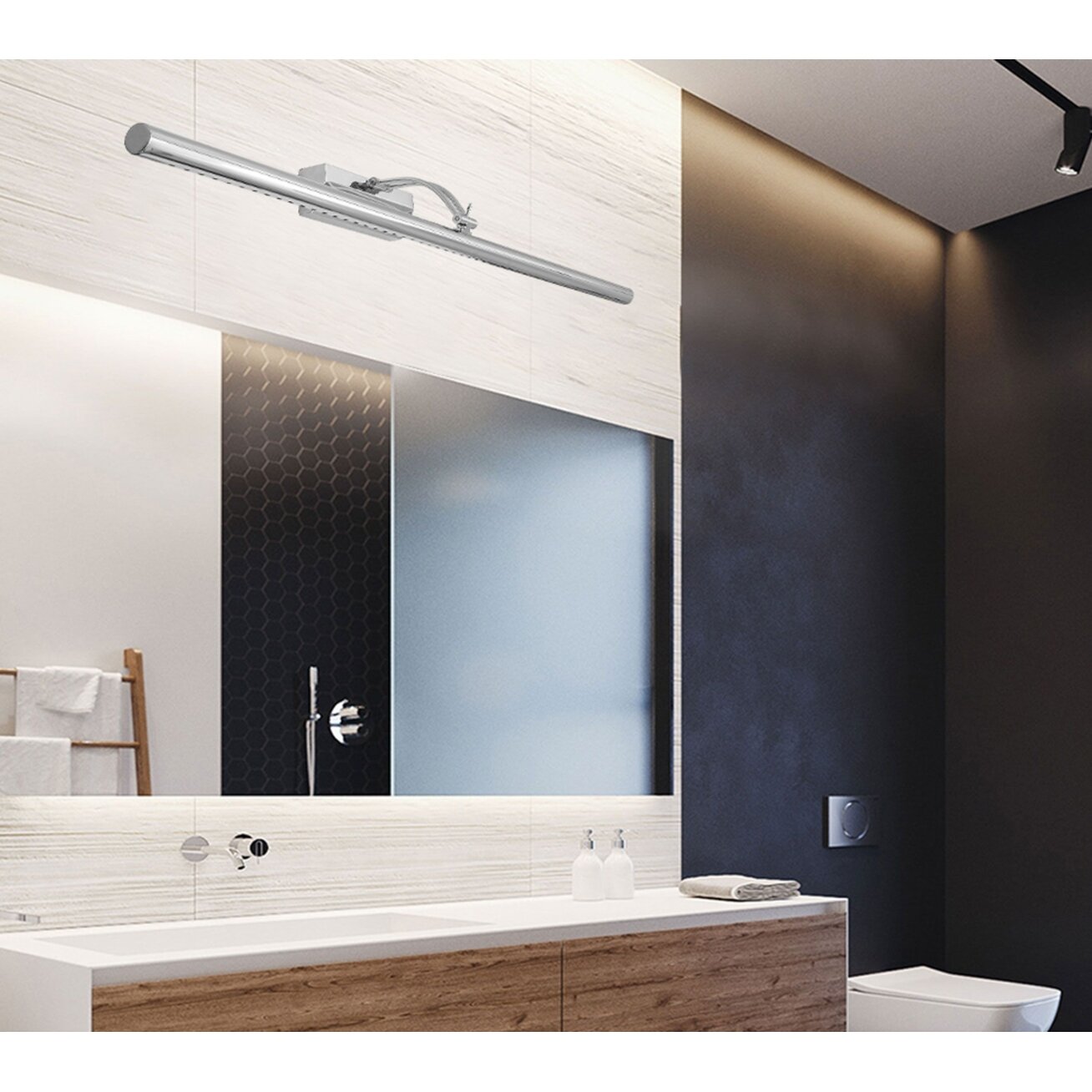 LED sieninis šviestuvas 9W 70CM APP366-1W CHROM 2 LED sieninis šviestuvas 9W 70CM APP366-1W CHROM 2