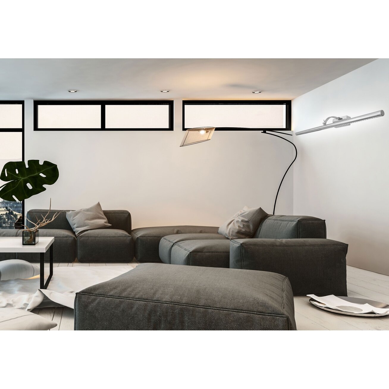 LED sieninis šviestuvas 9W 70CM APP366-1W CHROM 5