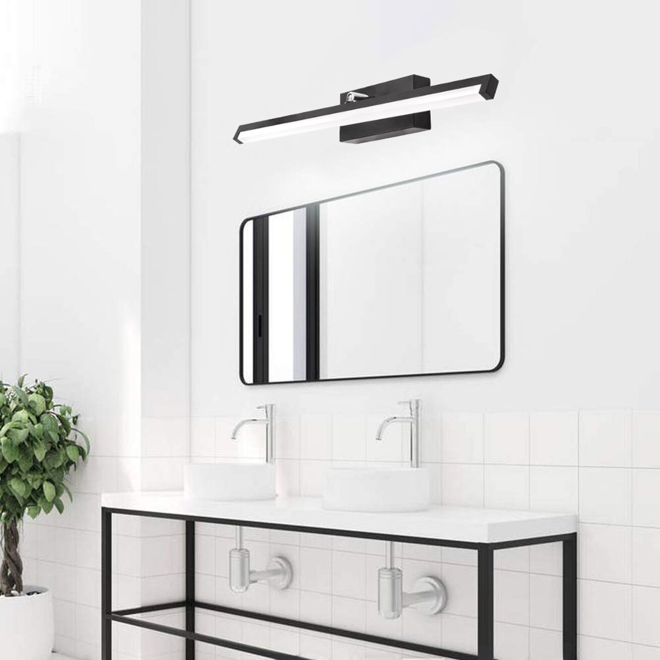 LED vonios sieninė lempa virš veidrodžio 12W 50CM APP373-1W JUODAS 3 LED vonios sieninė lempa virš veidrodžio 12W 50CM APP373-1W JUODAS 3