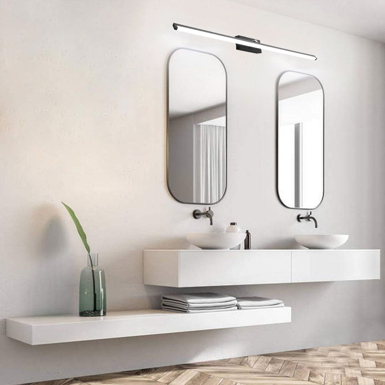LED vonios sieninė lempa virš veidrodžio 20W 100CM APP375-1W JUODAS 9