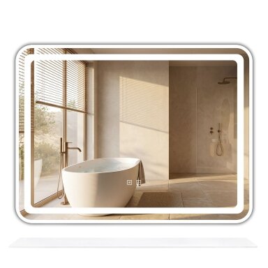 LED sieninis veidrodis su lentyna 80x60 cm L-8060
