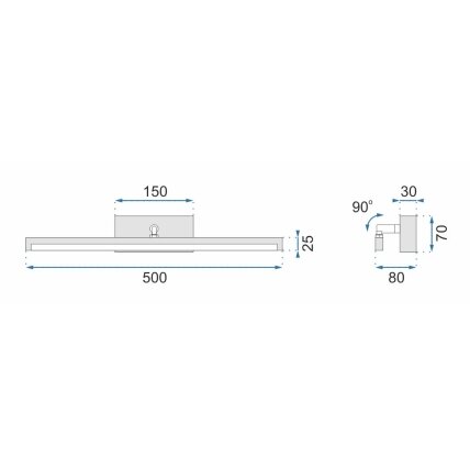 LED sieninis šviestuvas 12W 50CM APP374-1W WHITE 6 LED sieninis šviestuvas 12W 50CM APP374-1W WHITE 6