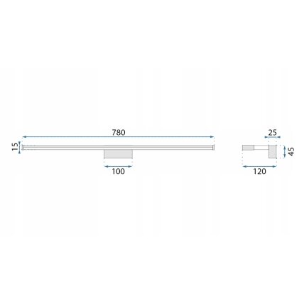 LED sieninis šviestuvas 15W 68,5CM APP370-1W CHROM 5 LED sieninis šviestuvas 15W 68,5CM APP370-1W CHROM 5
