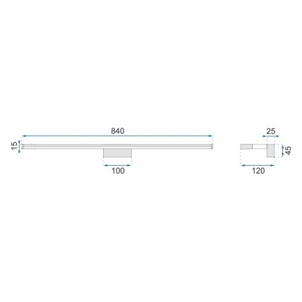 LED sieninis šviestuvas 18W 90CM APP371-1W CHROM 4 LED sieninis šviestuvas 18W 90CM APP371-1W CHROM 4