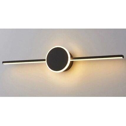 LED sieninis šviestuvas 40CM APP848-1W ROUND BLACK 2 LED sieninis šviestuvas 40CM APP848-1W ROUND BLACK 2