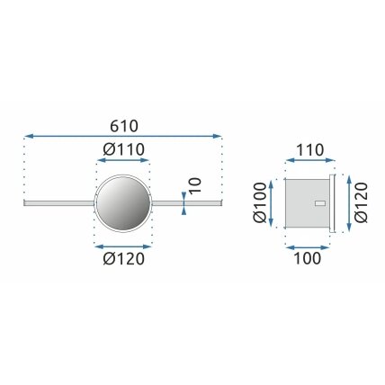 LED sieninis šviestuvas 60CM APP849-1W ROUND BLACK 6 LED sieninis šviestuvas 60CM APP849-1W ROUND BLACK 6