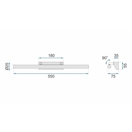 LED sieninis šviestuvas 7W 55CM APP362-1W 8 LED sieninis šviestuvas 7W 55CM APP362-1W 8