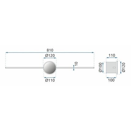 LED sieninis šviestuvas 80CM APP850-1W ROUND BLACK 6