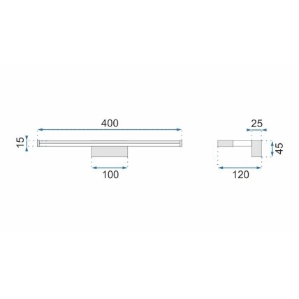 LED sieninis šviestuvas 8W 40CM APP368-1W CHROM 6