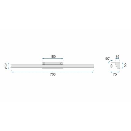 LED sieninis šviestuvas 9W 70CM APP363-1W 8