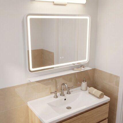 LED sieninis veidrodis su lentyna 80x60 cm L-8060 9