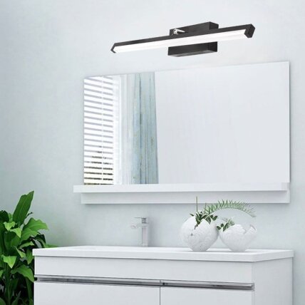 LED vonios sieninė lempa virš veidrodžio 12W 50CM APP373-1W JUODAS 2