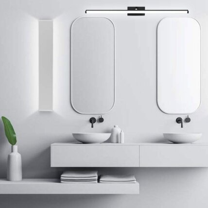 LED vonios sieninė lempa virš veidrodžio 20W 100CM APP375-1W JUODAS 2