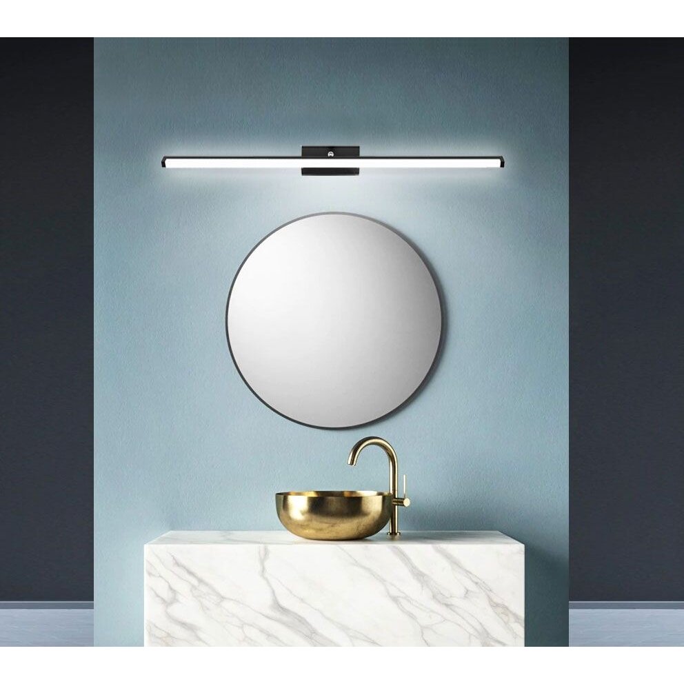 LED vonios sieninė lempa virš veidrodžio 12W 50CM APP373-1W JUODAS 1