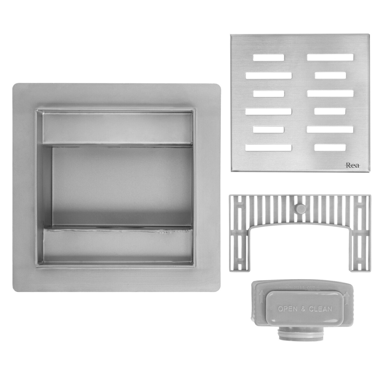 Dušo latakas LINE Nickel Brush 12x12 3 Dušo latakas LINE Nickel Brush 12x12 3