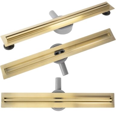 Dušo latakas NEOX SLIM PRO, BRUSHED GOLD 90 Dušo latakas NEOX SLIM PRO, BRUSHED GOLD 90