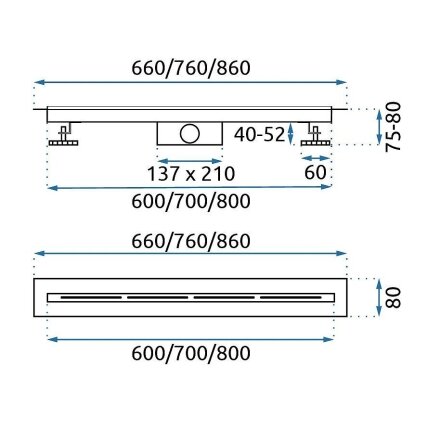 Dušo latakas FILO Nickel Brush 80 9