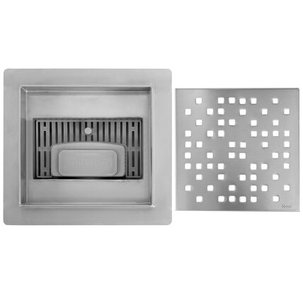 Dušo latakas DOTS 150x150 Nickel Brush 5