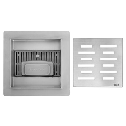 Dušo latakas LINE Nickel Brush 12x12 2 Dušo latakas LINE Nickel Brush 12x12 2