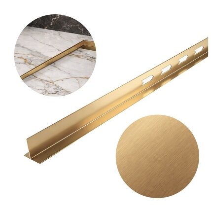 DUŠO PADĖKLO NUOLYDŽIO JUOSTA AUKSINĖ KAIRĖ 1800 MM LSB-GL-L-180 DUŠO PADĖKLO NUOLYDŽIO JUOSTA AUKSINĖ KAIRĖ 1800 MM LSB-GL-L-180