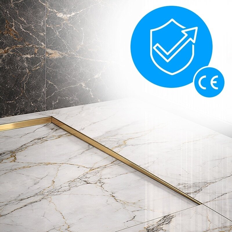 AUKSINĖ DEŠINĖ DUŠO PADĖKLO NUOLYDŽIO JUOSTA 1400 MM LSB-GL-R-140 3