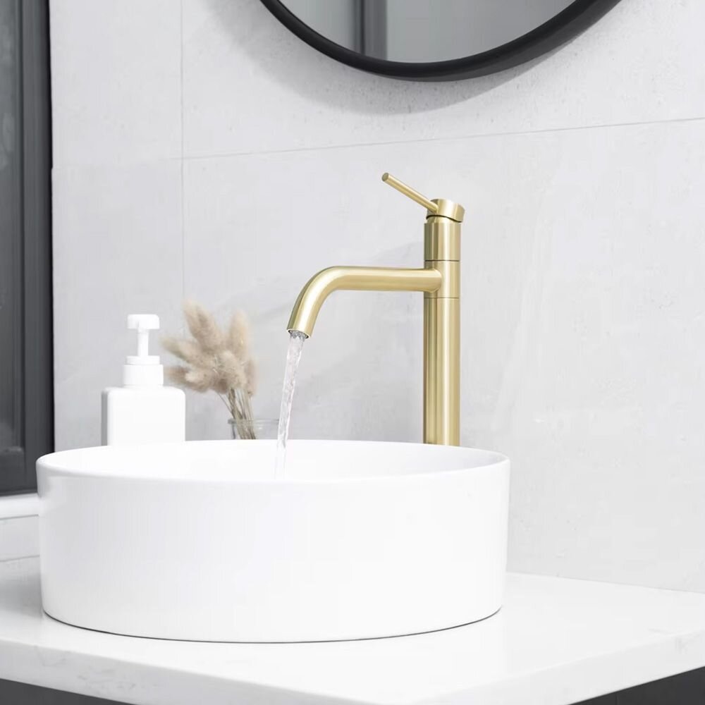 Maišytuvas vonios kambario Lugano Slim Brush Gold High 5