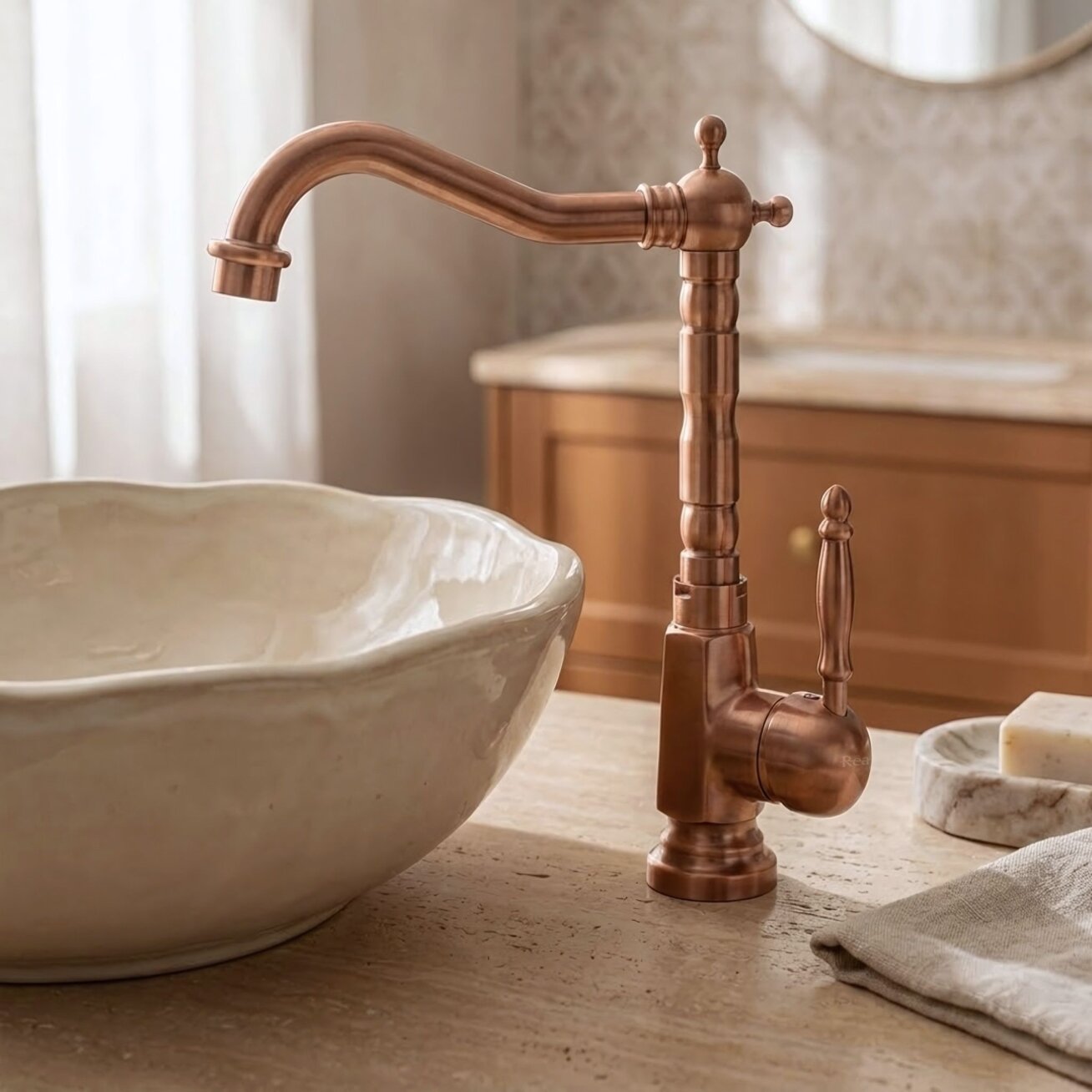 Maišytuvas praustuvui Bona Brush Copper High 4 Maišytuvas praustuvui Bona Brush Copper High 4