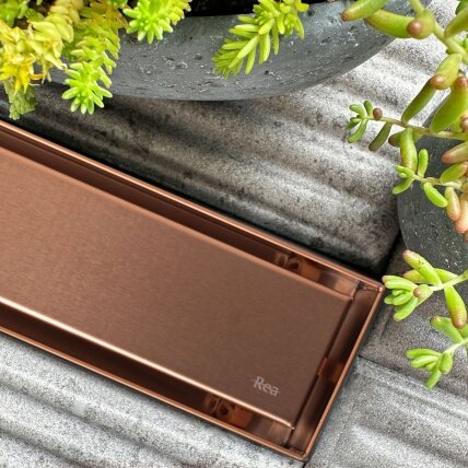 Neox dušo latakas Brushed Copper 100 2 Neox dušo latakas Brushed Copper 100 2