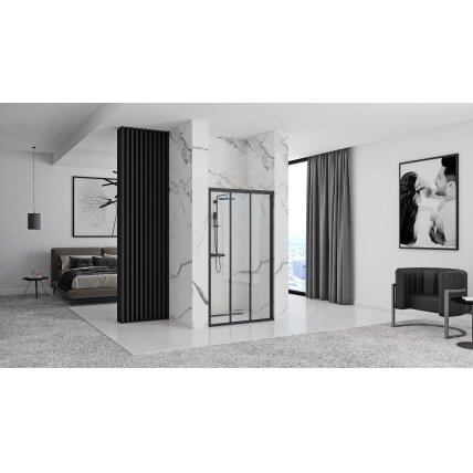 Nišinės dušo durys Alex Juoda 90 2
