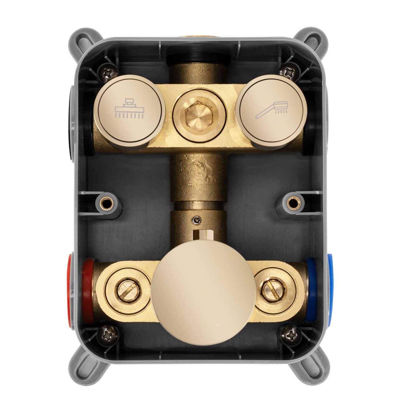 Paslėptas dušo rinkinys LUNGO GOLD su termostatu + DĖŽUTĖ 3
