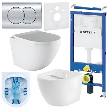 WC KOMPLEKTAS SU POTINKINIU RĖMU IR MYGTUKU WC451