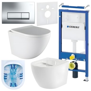 WC KOMPLEKTAS SU POTINKINIU RĖMU IR MYGTUKU WC450