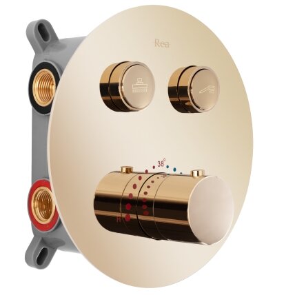 Paslėptas dušo rinkinys LUNGO GOLD su termostatu + DĖŽUTĖ 1 Paslėptas dušo rinkinys LUNGO GOLD su termostatu + DĖŽUTĖ 1